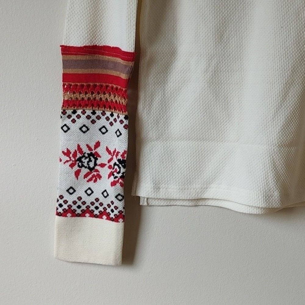 NWT! Free People Mikah Cream Layering Print Detailing Top / Shirt Size Small $78 - Picture 5 of 9